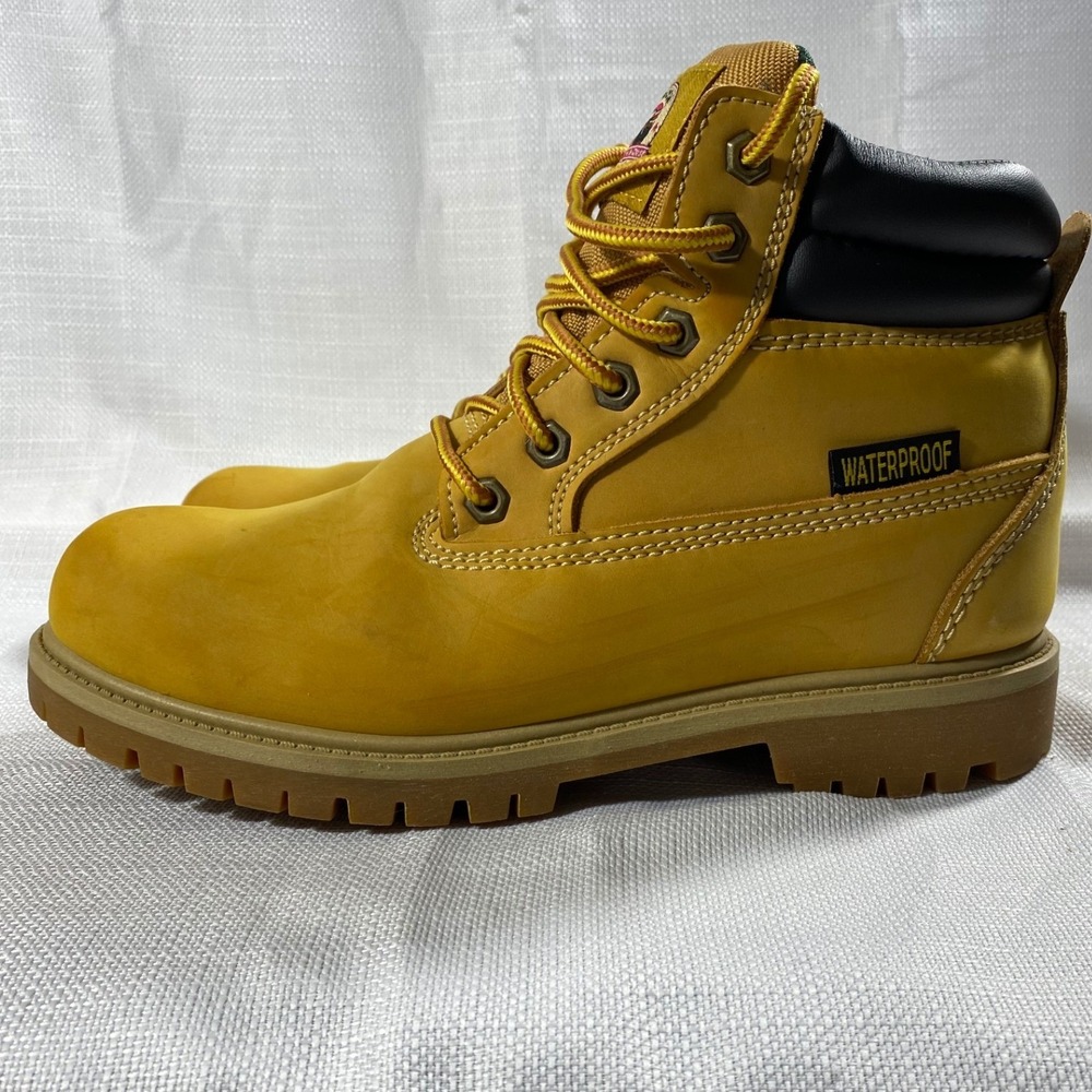Brahma Mens Waterproof Leather Work Boots Wheat Yellow 9 MNBR0440145 - Picture 2 of 7
